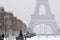 Eiffel Tower in the snow