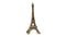 Eiffel tower souvenir rotating seamless or loop on white 4k footage