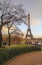 Eiffel Tower in sun rays just before sunset