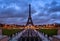 Eiffel Tower at Sunrise with clouds from Trocadero, Paris, France