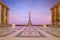 Eiffel Tower at sunrise from Trocadero Fountains in Paris