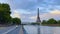 Eiffel Tower at sunset in summer. Most popular tourist landmark in France. Beautiful French tower at Champ de Mars, 5