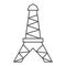 Eiffel tower thin line icon. Paris vector illustration isolated on white. French architecture outline style design