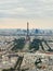 The Eiffel tower, view from the top of the Montparnasse tower, Paris, France