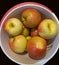 Eight apples in a bowl