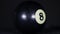 Eight ball on a billiard table