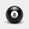 Eight Ball Isolated on a transparent background