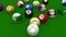 Eight Ball Pool Game - Balls Scattered After Break Shot