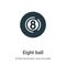 Eight ball vector icon on white background. Flat vector eight ball icon symbol sign from modern entertainment and arcade