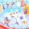 Eight bathing mice