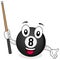 Eight Billiard Ball Character with Cue