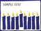Eight Candles in Hannakuh Colors with Room for Text