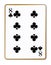 Eight Clubs Isolated Playing Card