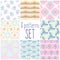 Eight colorful pattern set, doodle patterns for your design.