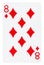 Eight of Diamonds playing card - isolated on white