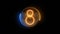 Eight. Digit 8. Nixie tube indicator digit. Gas discharge indicators and lamps. 3D. 3D Rendering