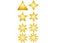 Eight gold gradient star. Various forms Vector illustration. Light background.