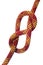 Eight knot on climbing rope