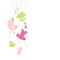 Eight Left Hanging Baby Icons Girl Pink And Green