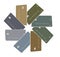 Eight mock generic credit cards or debit cards in subdued pastel colors are arranged in a circular pattern