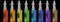 Eight multicolored electronic cigarettes