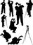 Eight photographer silhouettes