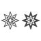 Eight point star line and glyph icon. Christmas star vector illustration isolated on white. Xmas star outline style