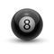 Eight pool ball. Black solid sphere for eight-ball