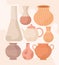 eight pottery jars
