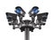 Eight security cameras on white background. Isolated 3D illustration