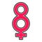 Eight shaped female gender symbol