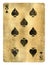 Eight of Spades Vintage playing card - isolated on white