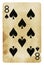 Eight of Spades Vintage playing card - isolated on white