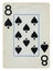 Eight of Spades Vintage playing card - isolated on white