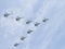 Eight Su-30 flying in the sky