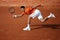 Eight times Grand Slam champion Novak Djokovic during second round match at Roland Garros 2015