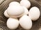 Eight White Chicken Eggs