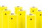 Eight yellow alkaline batteries