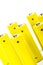 Eight yellow alkaline batteries