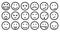 Eighteen smilies, set smiley emotion, by smilies, cartoon emoticons - vector
