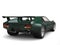 Eighties dark green concept sports car - back view