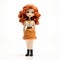 Eiichiro Oda-inspired Red-haired Doll Figurine With Orange Skirt