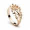 Eiko Ojala Inspired Gold Ring With Diamond Accents
