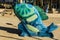 EILAT, ISRAEL â€“ November 7, 2017: colorful sculpture of fish painted with floral, city museum