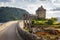 Eilean Donan Castle from 13th century in the centre of three lochs - Alsh, Duich, Long, in Dornie, Kyle of Lochalsh