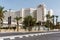EIN BOKEK, ISRAEL - March 28, 2018: Crowne plaza at hotel and resort district on the Israeli shore of the Dead Sea