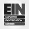 EIN - Employer Identification Number acronym, concept background