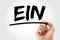 EIN - Employer Identification Number acronym with marker, concept background