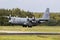 EINDHOVEN, THE NETHERLANDS - JUN 22, 2018: US Air Force Lockheed C-130H Hercules transport plane from 94th Airlift Wing landing on