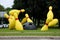 EINDHOVEN, NETHERLANDS - JUNE 5, 2018: The Flying Pins monument in the downtown of Eindhoven, Netherlands